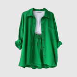 Natálie – Stylový letní set s košilí a šortkami