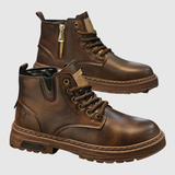 Oskar - Pánské kožené boty s robustní podrážkou