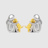 Elisa – Stříbrné náušnice „Matka a dítě“ s dvoubarevným provedením