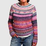 Nora – Barevný pletený svetr s bohatou strukturou