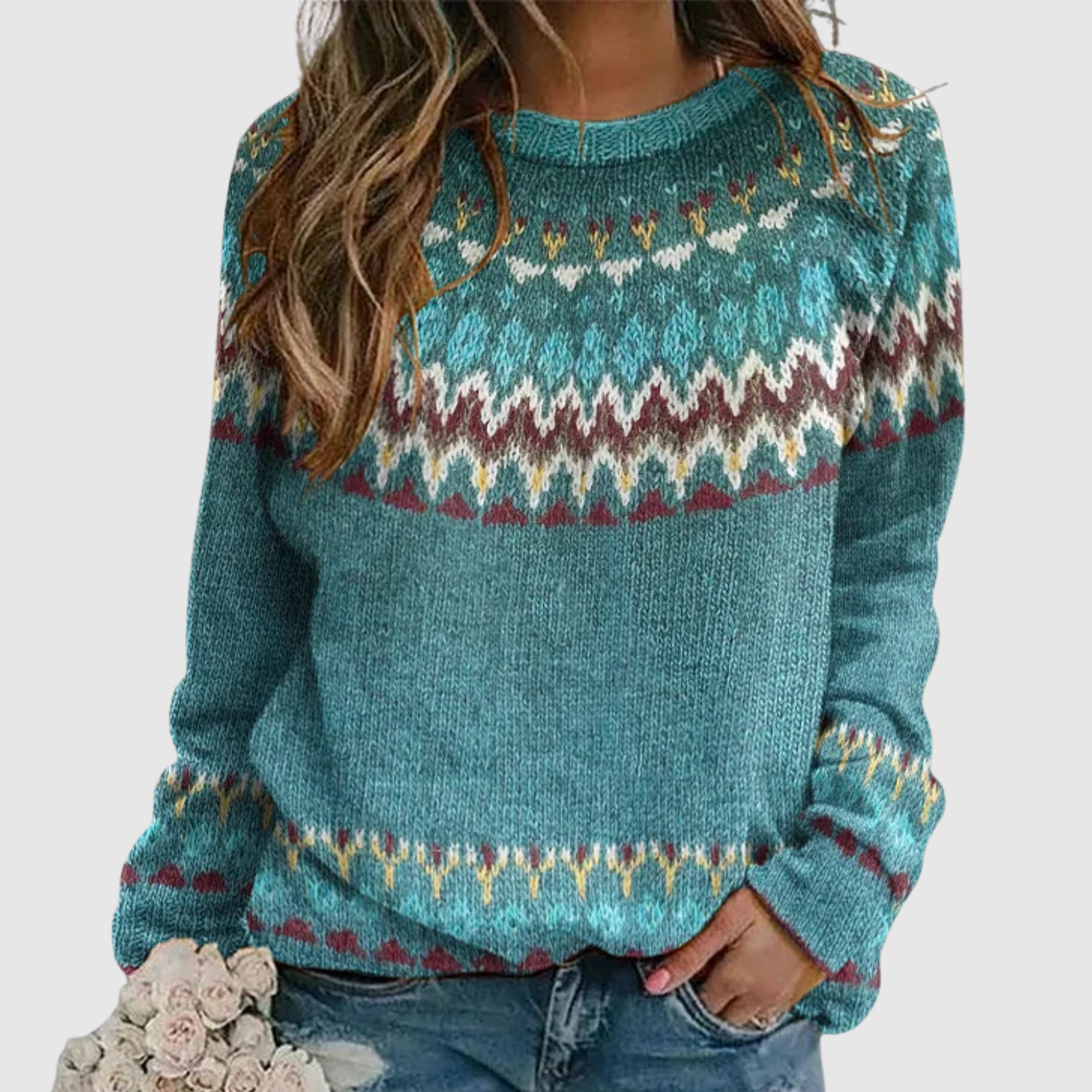 Nora – Pletený svetr s nordickými vzory