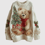 Nina – Vánoční svetr s medvídkem a zimními motivy