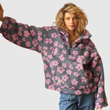 Nina - Měkký fleece s barevným potiskem a zipovým uzávěrem