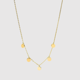 Amélie – Zlatý náhrdelník s kulatými přívěsky" can be rewritten as:

"Amélie – Zlatý náhrdelník s kulatými visícími přívěsky