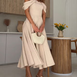 Isadora | Elegantní Maxi Šaty s Odhalenými Rameny a Vzdušnými Záhyby