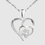 Amélie – Stříbrný náhrdelník „Srdce s tlapičkou“