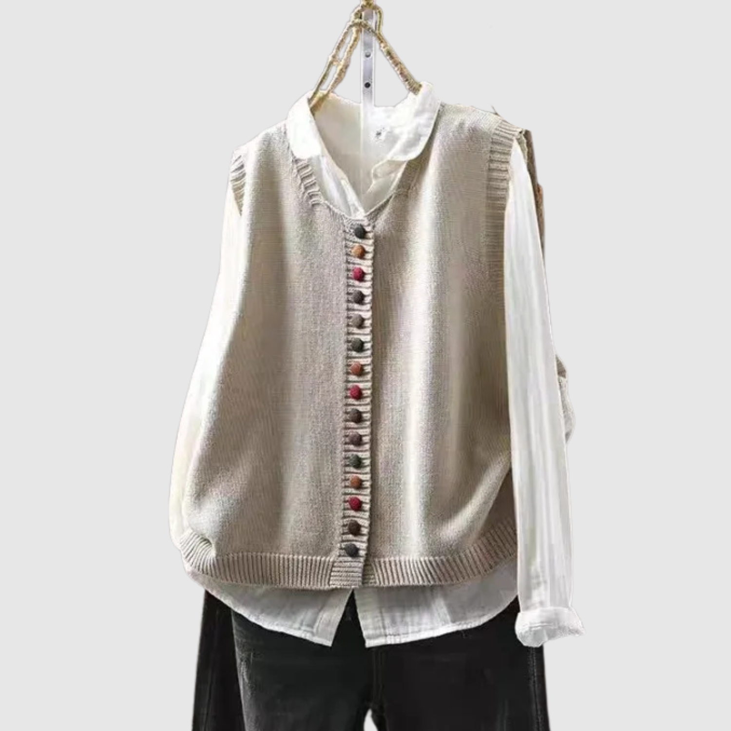 Nora - Boho cardigan s knoflíky a vintage prvky