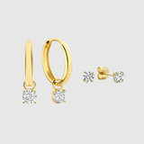 Elisa – Zlatý set náušnic s drahokamy „Larmes“