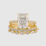 Valérie – Luxusní zlatý prsten s obdélníkovým drahokamem a třpytivými detaily