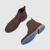 Oskar – Hnědé Kožené Boty s Elegantním Suedovým Povrchem