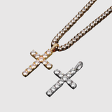 Amélie – Elegantní zlatý náhrdelník s moissanitovým křížem