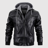 Dorian – Kožená bunda s kapucí a sportovním designem