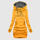 Jelena - Pohodlné každodenní šaty s kapucí