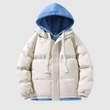 Marek – Péřová bunda s kapucí a kontrastními prvky