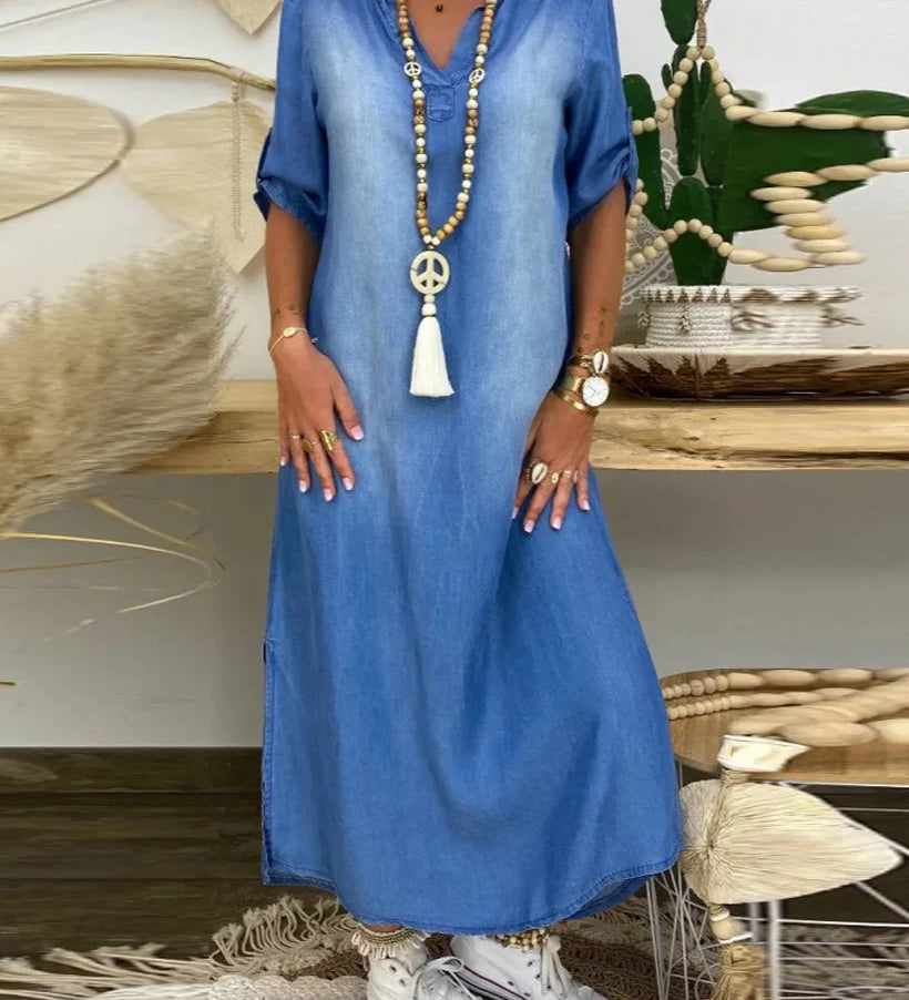 Ibiza | Maxi džínové šaty s moderními prvky