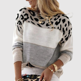 Nora – Svetr s leopardím vzorem a barevnými bloky