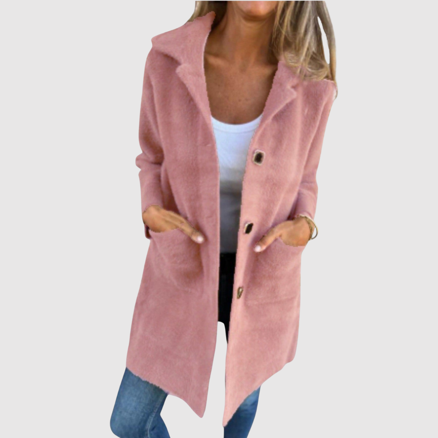 Jelena – Dlouhý kabát s tradičními knoflíky