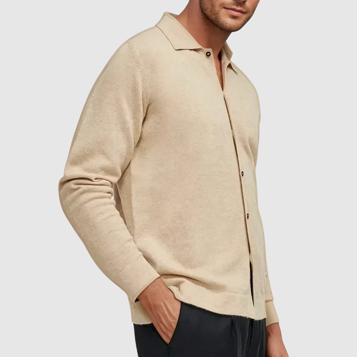 Adrian - Béžová Cashwool Košile