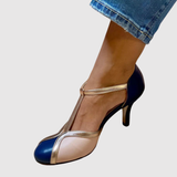 Teodora - Retro boty s T-páskem a ženskými prvky