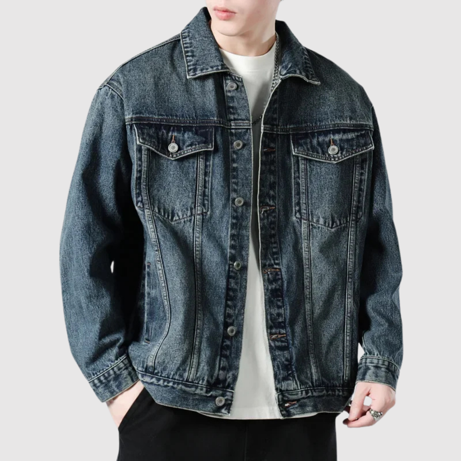 Šimon – Retro džínová bunda Benet z 100% bavlny