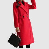 Jelena – Klasický dlouhý kabát s vlněným vzhledem