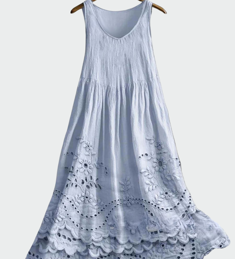 Šaty s anglickou krajkovou výšivkou