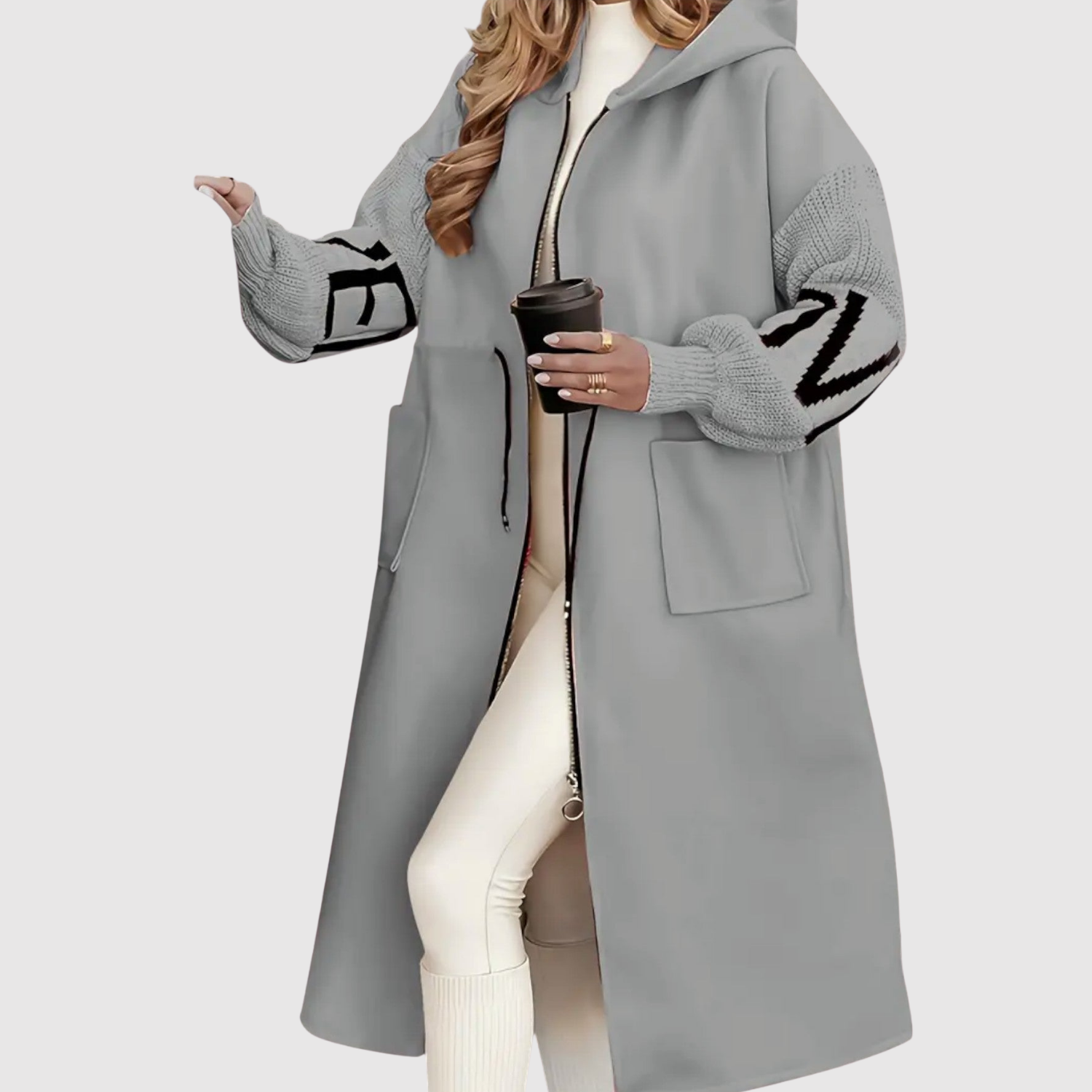 Jelena – Dlouhý kabát s kožešinovým lemem