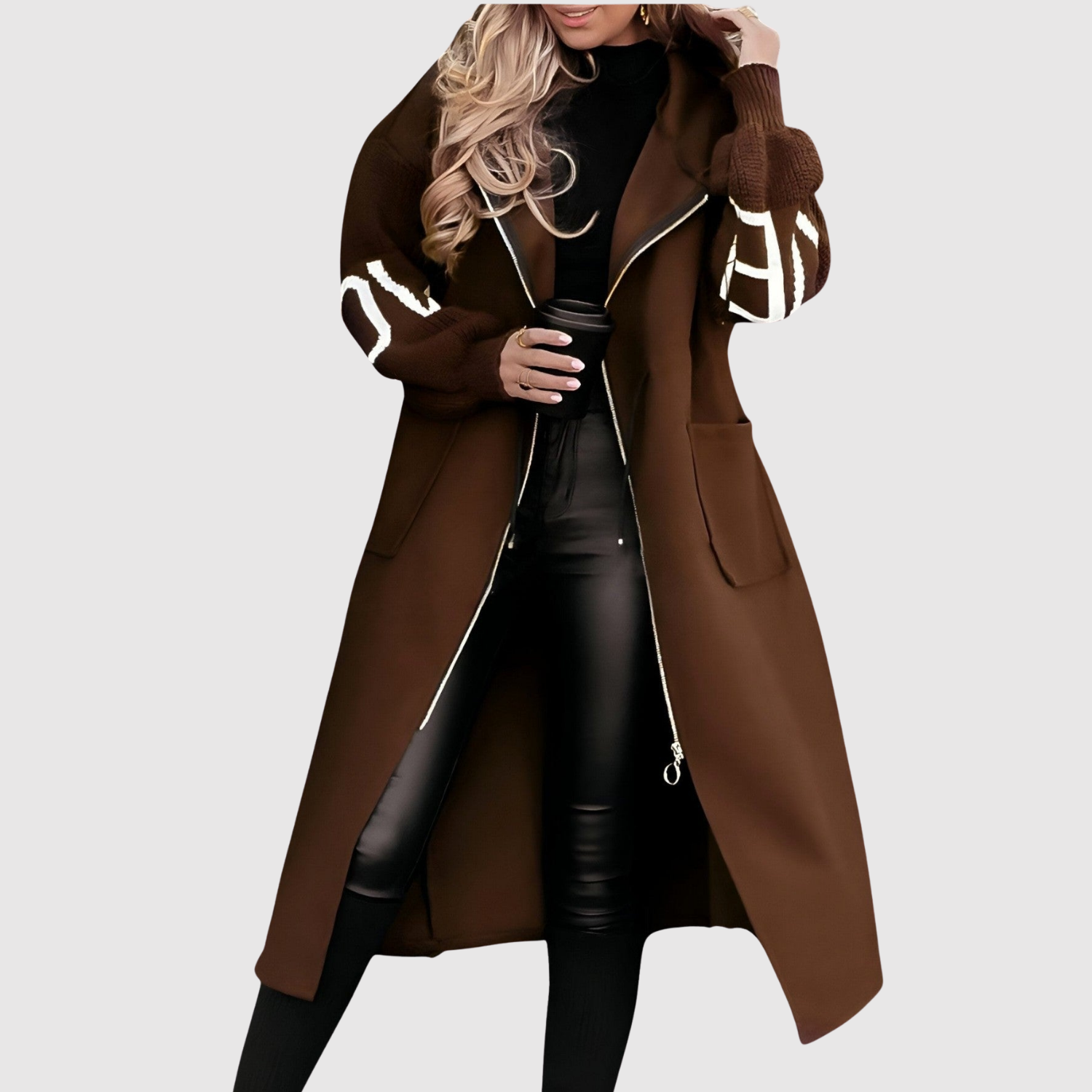 Jelena – Dlouhý kabát s kožešinovým lemem