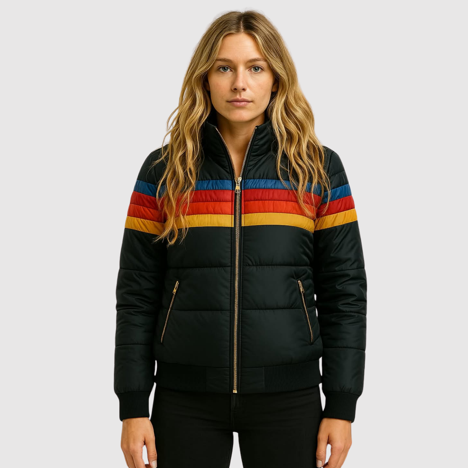 Jelena – Komfortní bunda s barevnými pruhy