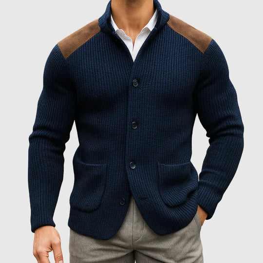 Šimon – Stylový pletený kardigan s kontrastními rameny