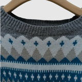 Nora – Modro-bílý tmavý svetr s nordickým vzorem