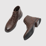 Oskar – Hnědé Kožené Boty s Elegantním Suedovým Povrchem