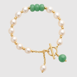 Liana – Perlový náramek s zeleným drahokamem