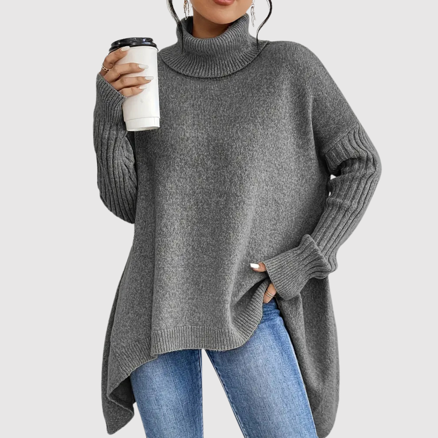 Nora – Dlouhý svetr s vysokým límcem