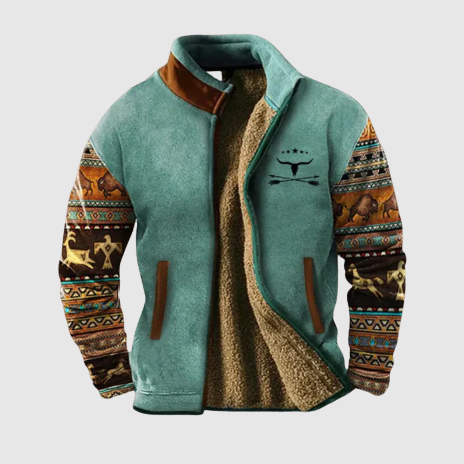 Marek - Sherpa Jacket with Ethnic Details