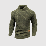 Daniel – Pánský pletený svetr s knoflíky a vysokým límcem" can be rewritten as:

"Daniel – Pánský svetr s pleteným vzorem, knoflíky a vysokým límcem