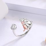 Valérie – Prsten s ikonickým designem dívky a psa (růžový)