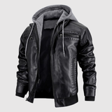 Dorian – Kožená bunda s kapucí a sportovním designem