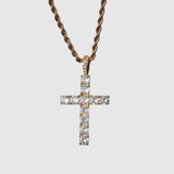 Amélie – Elegantní zlatý náhrdelník s moissanitovým křížem