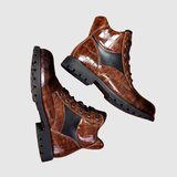 Oskar – Odolná Kožená Botka s Zakřiveným Designem