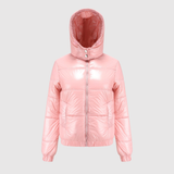 Jelena - Lesklá zimní bunda s péřovou výplní