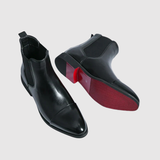 Oskar – Kožené Chelsea boty s červenou podrážkou