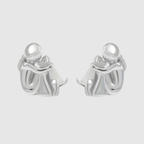 Elisa – Stříbrné náušnice „Matka a dítě“ s dvoubarevným provedením