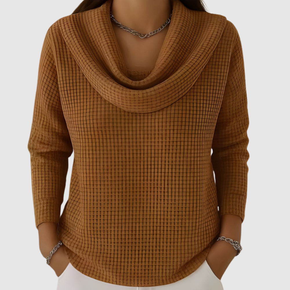 Nora - Elegantní svetr s teplým vodopádovým límcem