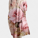 Anne | Lehké šaty s V-výstřihem a barevným potiskem