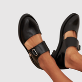 Lara – Černé kožené klasické Mary Jane boty