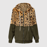 Nina – Mikina s leopardími prvky a fleecovou podšívkou