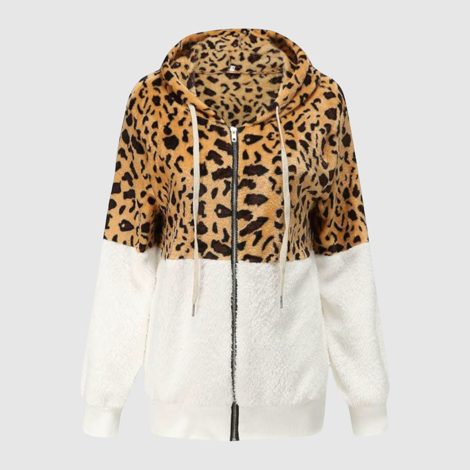 Nina – Mikina s leopardími prvky a fleecovou podšívkou