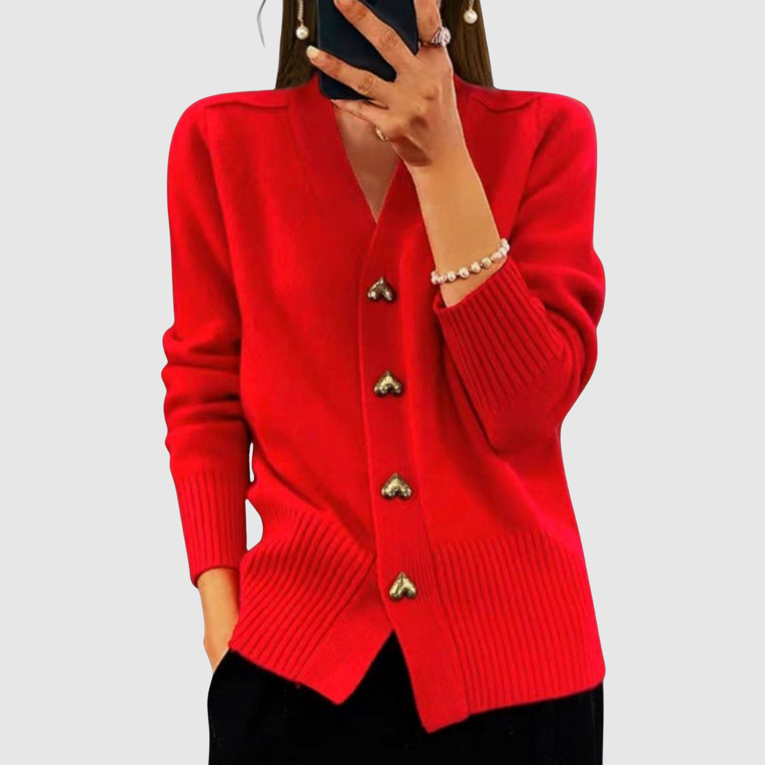 Nora – Kardigan s elegantními zlatými knoflíky
