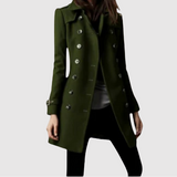 Jelena – Vojenský stylový kabát se zlatými knoflíky